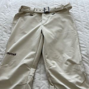 COPY - Marmot fleece lined stretch ski pants, mid rise/size “medium” ivory